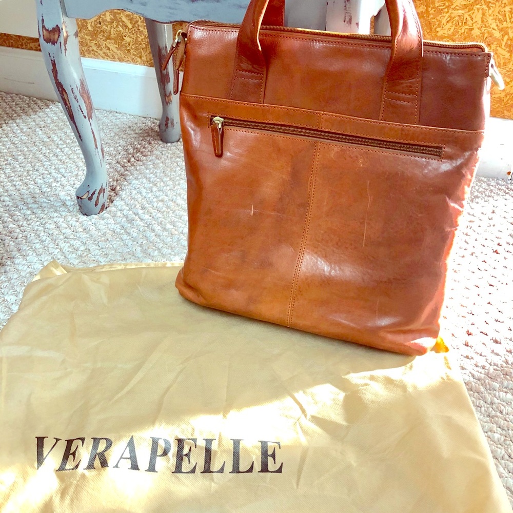 NWOT Luxury VeraPelle Italian 100% Leather MsgrBag